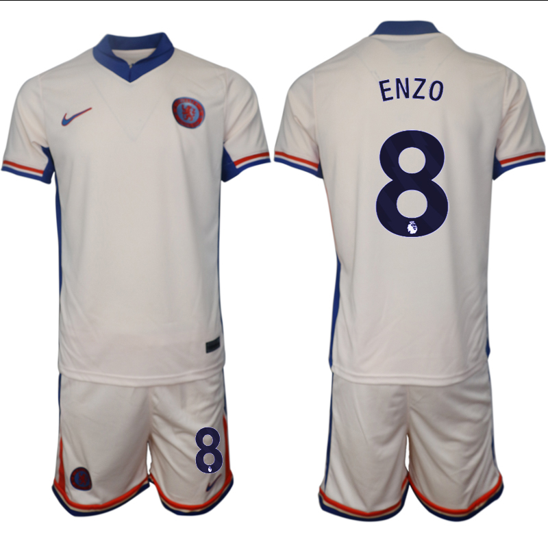 Men 2024-2025 Club Chelsea away Cream #8 Soccer Jerseys